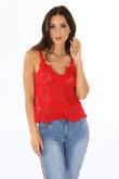 Red Crochet Cami Top 