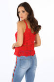 Red Crochet Cami Top 