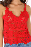 Red Crochet Cami Top 