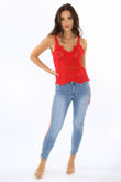 Red Crochet Cami Top 