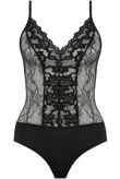 Black Lace Intricate Cami Bodysuit