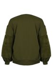 Khaki Sweatshirt With Faux Fur Detail