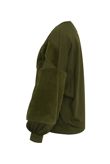 Khaki Sweatshirt With Faux Fur Detail