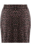 Plum Leopard Denim Mini Skirt