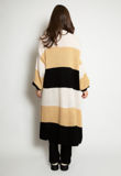 Beige Block Stripe Cardigan