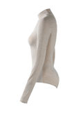 Beige Lurex High Neck Bodysuit
