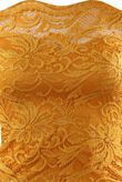 Mustard Off The Shoulder Lace Overlay Bodysuit