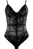 Black Mesh Lace Cami Bodysuit
