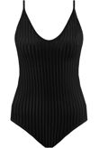Black Velvet Stripes Cami Bodysuit