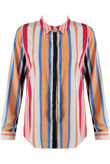 Red Stripes Hidden Placket Shirt