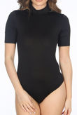 Black Mock Neck Bodysuit