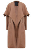 Camel Brushed Felt Waterfall Coat
