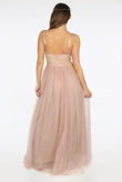 Taupe Cami Lace Bodice Maxi Dress