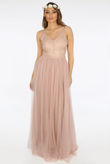 Taupe Cami Lace Bodice Maxi Dress