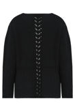 Black PU Lace Chunky Knit Jumper