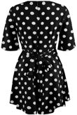 Black Tailored Polka Dot Playsuit