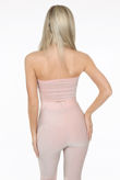 Rose Lurex Bandeau Crop Top