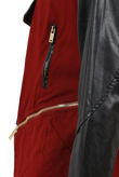 Round Zip Detail Contrast PVC Sleeve Jacket
