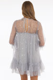 Stars Trim Tulle Shift Dress