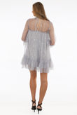 Stars Trim Tulle Shift Dress