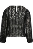 Black Floral Mesh Blouse