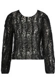 Black Floral Mesh Blouse