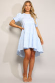  Blue Gingham Smock Dress