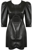 Black Faux Leather Midi Dress