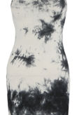Black Tie Dye Print Muscle Back Mini Dress