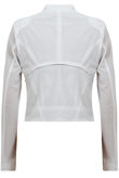  White PVC Trim Light Showerproof Long Sleeved Jacket
