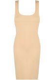 Beige Square Neck Bodycon Dress