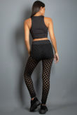 Black High Waist Netted Leggings