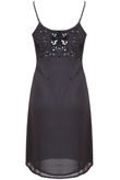Graphite Sequin Pattern Sleeveless Shift Cocktail Dress