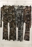 Black Marble Print Shirt & Flare Trouser Set