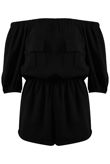 Black Bardot Pockets Detail Playsuit