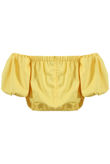 Yellow Elasticated Bardot Crop Top