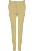 Yellow Studded Knees Ripped Jeans