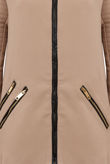 Beige Contrast Detail Round Neck Jacket