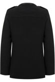 Black Contrast Detail Round Neck Jacket 