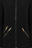 Black Contrast Detail Round Neck Jacket 