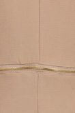 Beige Zip Detail Long Double Pocket Coat