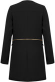 Black Zip Detail Long Double Pocket Coat