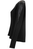 Black PVC Patch Detail Bubble Textured Jumper