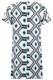 Cyan Symmetrical Diamond Print Shift Dress