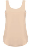 Beige Muscle Back Sleeveless Tops