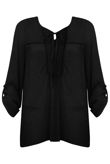 Cheesecloth Tie Neck Blouse - 3 Colours Pack