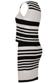 Monochrome Nautical Stripe Print Fine Knit Tops & Skirt Set