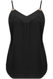 Black Chiffon Cami Gold Plated Top