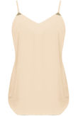 Beige Chiffon Cami Gold Plated Dress