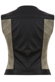 Khaki & Black PVC Contrast Side Pocket Waist Coat